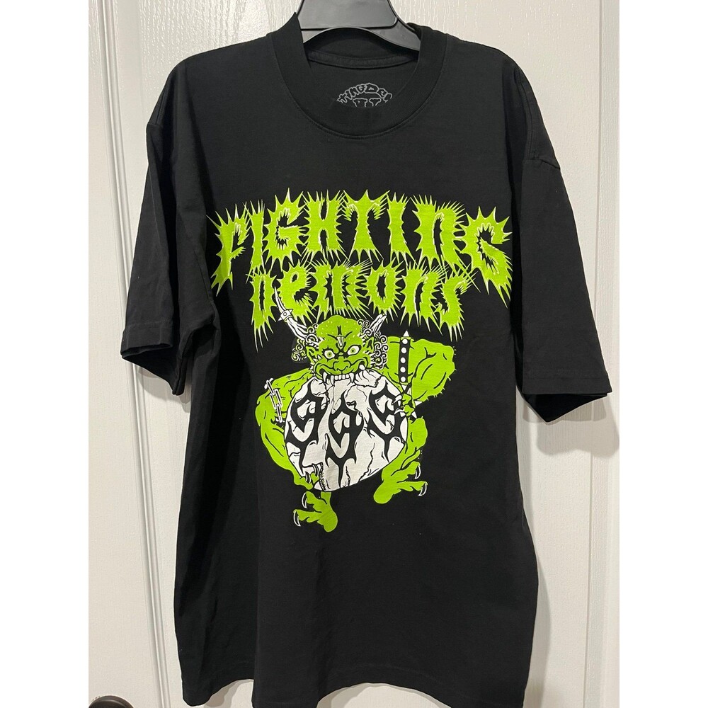 Vlone “Fighters Records” Graphic Tee (M) – Black/Neon Green – Streetwear – NWOT